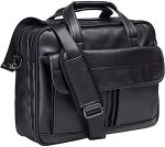 seyfocnia Mens Laptop Bag,15.6 Inch Leather Messenger Bag Water Resistant Business Travel Briefcase, Work Computer Bag Satchel Bag Husband Gifts(Brown